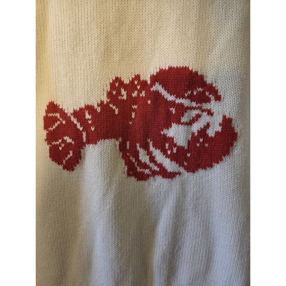 Abercrombie & Fitch White Red Lobster Sweater Womens Size XS - Picture 2 of 7
